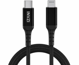 INVZI Kábel USB-C na Lightning, MFi, 2 m (čierny)