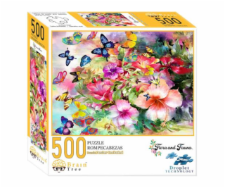 Puzzle Brain Tree Květiny a motýli 500 dílků