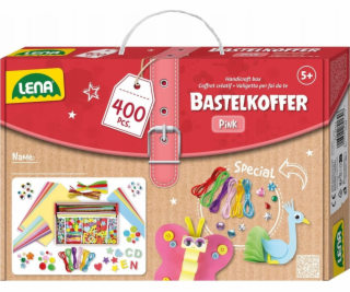 Lena Kreativní kufřík pro malé kutily, růžový 400 ks