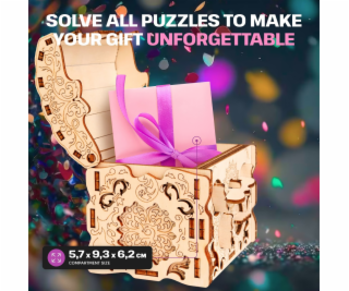 EscapeWelt 3D Dřevěná skládačka Secret Treasure Box složená