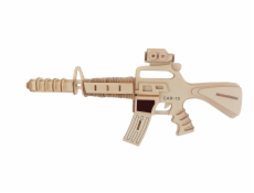 Woodcraft Dřevěné 3D puzzle Samopal carabine 15