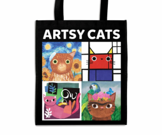 Mudpuppy Umělecké kočky znovupoužitelná nákupní taška