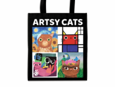 Mudpuppy Umělecké kočky znovupoužitelná nákupní taška