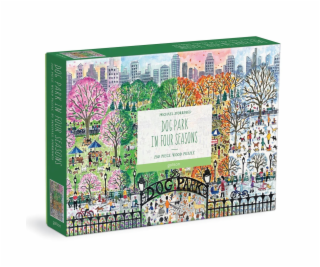Galison Dřevěné puzzle Psí park 4 roční období 250 dílků