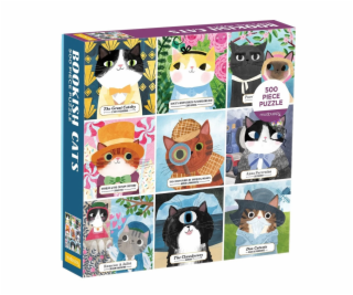 Mudpuppy Puzzle Bookish Cats 500 dílků