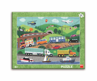 Dino Papírové puzzle Dopravní prostředky 40 dílků