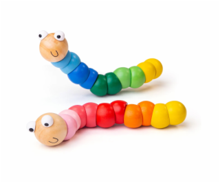 Bigjigs Toys Dřevěný barevný červík 1 ks