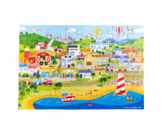 Bigjigs Toys Podlahové puzzle Město 48 dílků