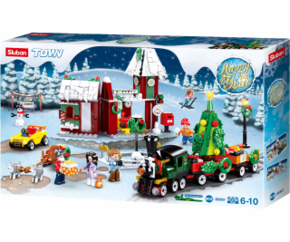 Sluban Town M38-B0887 Vánoční vesnice s vláčkem