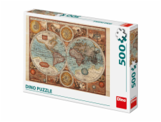 Dino Puzzle Mapa světa z roku 1626 - 500 dílků