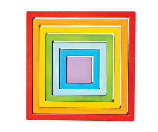 Bigjigs Baby Dřevěné skládací čtverce