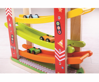 Bigjigs Toys Dřevěná automobilová závodní dráha
