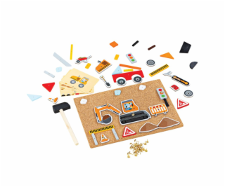 Bigjigs Toys Kreativní zatloukací hra doprava