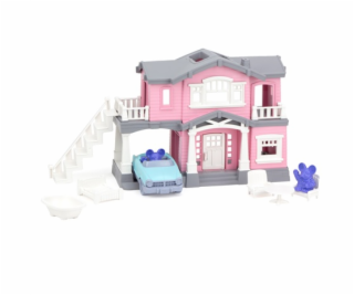 Green Toys Růžový dům s 9 ks příslušenství