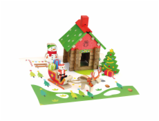 Jeujura Dřevěná stavebnice 50 dílů Dům Santy
