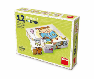 Dino Hezký den 12 dřevěné kostky