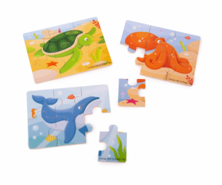 Bigjigs Toys Puzzle 3v1 mořská zvířátka
