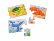 Bigjigs Toys Puzzle 3v1 mořská zvířátka