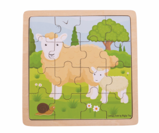 Bigjigs Toys puzzle - Ovečka s jehňátkem