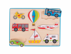 Bigjigs Toys Vkládací puzzle dopravní prostředky