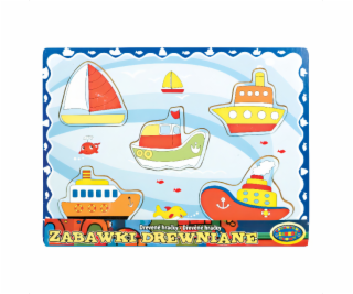 Dřevěné vkládací puzzle - Lodě