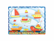Dřevěné vkládací puzzle - Lodě