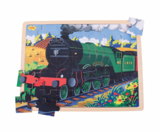 Bigjigs Toys Dřevěné puzzle historický vlak Flying Scotsm...