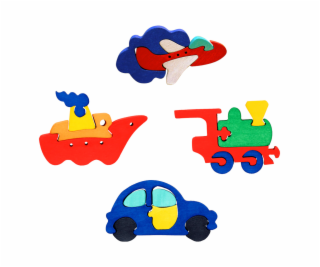 Fauna Dřevěné vkládací puzzle sada dopravních prostředků ...
