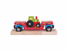Bigjigs Rail Vagon s traktorem + 2 koleje