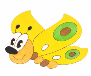 DoDo Střední dřevěná dekorace motýl žlutý