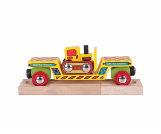 Bigjigs Rail Vagon s buldozerem + 2 koleje