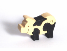 Fauna Dřevěné vkládací puzzle z masivu malé prasátko