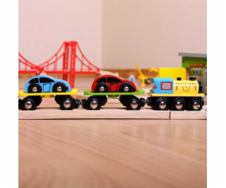 Bigjigs Rail Nákladní vlak s auty a kolejemi