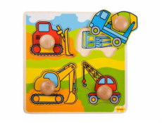 Bigjigs Toys Vkládací puzzle stavební stroje