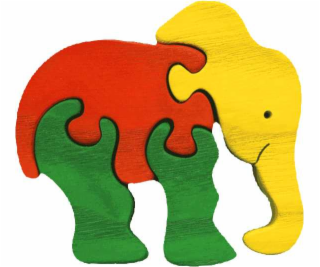 Fauna Dřevěné vkládací puzzle z masivu malý slon