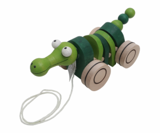 Dřevěná tahací hračka - Krokodýl klapací