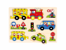 Bino Dřevěné vkládací puzzle doprava