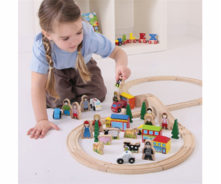 Bigjigs Rail Velká sada příslušenství dřevěné vláčkodráhy