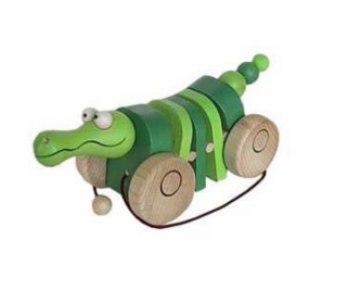 Dřevěný tahací krokodýl klapací