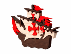 Fauna Dřevěné vkládací puzzle z masivu loď Santa Maria