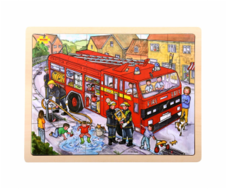 Bigjigs Toys Dřevěné puzzle hasiči 24 dílků