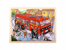 Bigjigs Toys Dřevěné puzzle hasiči 24 dílků