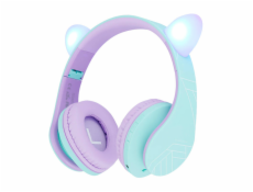Bezdrôtové slúchadlá PowerLocus P2 Cats Ears pre deti (modré a fialové)