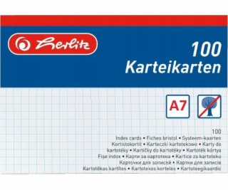 Herlitz kartotéčné lístky 100 kusov štvorčekových A7, papier
