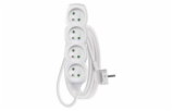 Prodlužovací kabel 3 m / 4 zásuvky / bílý / PVC / 1,5 mm2