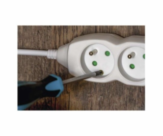 Prodlužovací kabel 5 m / 6 zásuvek / bílý / PVC / 1,5 mm2