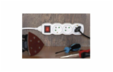 Prodlužovací kabel 5 m / 4 zásuvky / s vypínačem / bílý / PVC / 1,5 mm2