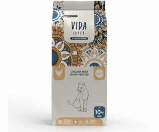 Kraftia VIDA SUPER CAT Adult Chicken & Veggies 10kg granu...