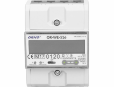 Orno elektromer OR-WE-516 3-fázový port RS-485 Din TH-35mm biely
