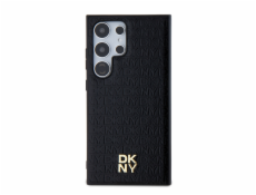 DKNY DKHMS24LPSHRPSK S24 Ultra S928 čierne/čierne pevné púzdro Kožený Vzor Kovové Logo MagSafe